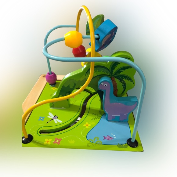 NIB - 6-in-1 Wooden Baby Activity Cube Montessori Toys Dinosaur Play Center - Picture 5 of 10